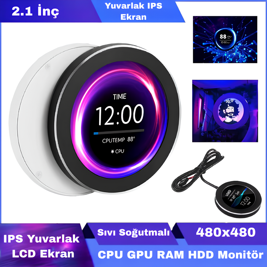 2.1 İnç Kasa İçi LCD Ekran