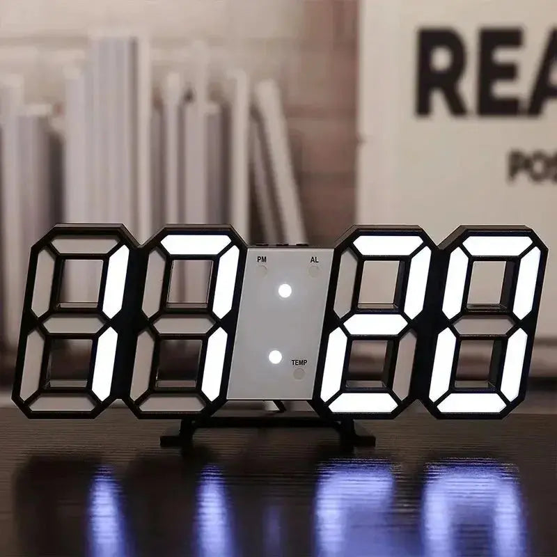 Minimalist tasarıma sahip dijital LED saat, oyun odaları ve çalışma alanları için şık bir dokunuş katar.
