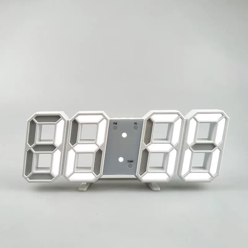 Parlak LED ekranlı dijital masa saati, alarm ve sıcaklık göstergesi ile fonksiyonel bir kullanım sunar.