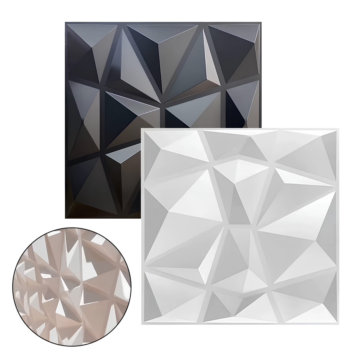 Gaming Duvar Paneli 4 Adet 50x50cm Toplam 1m² Beyaz/Siyah