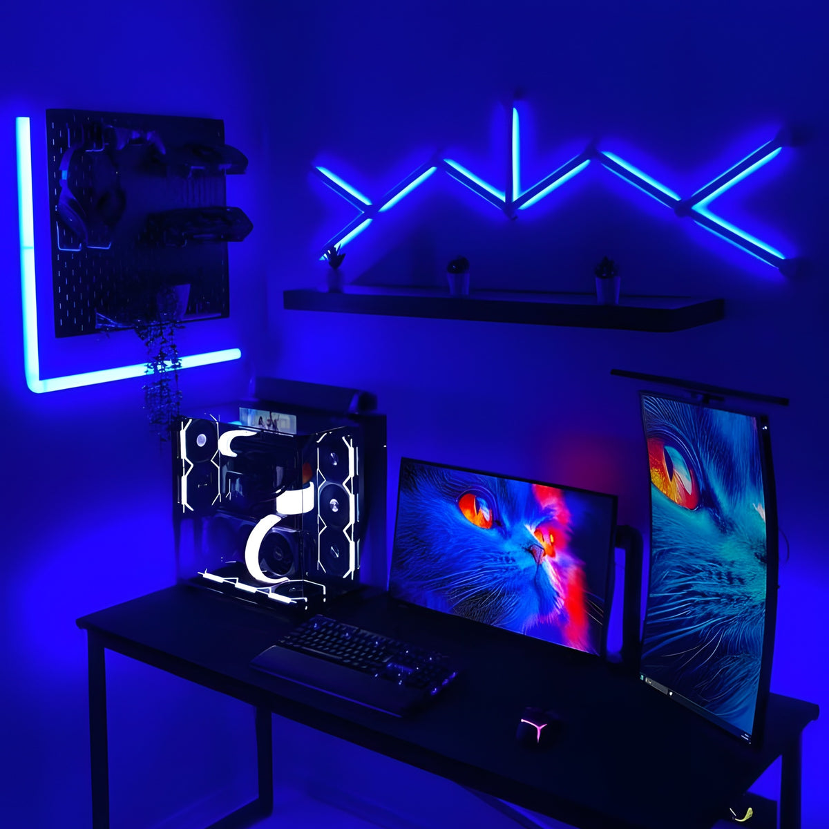 ARGB LED Duvar Işık Çubuğu – mavi ışıklı gaming setup