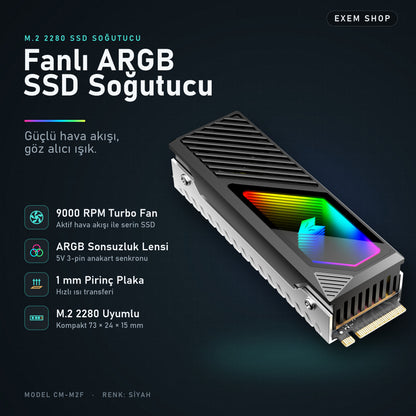 Fanlı ARGB SSD Soğutucu