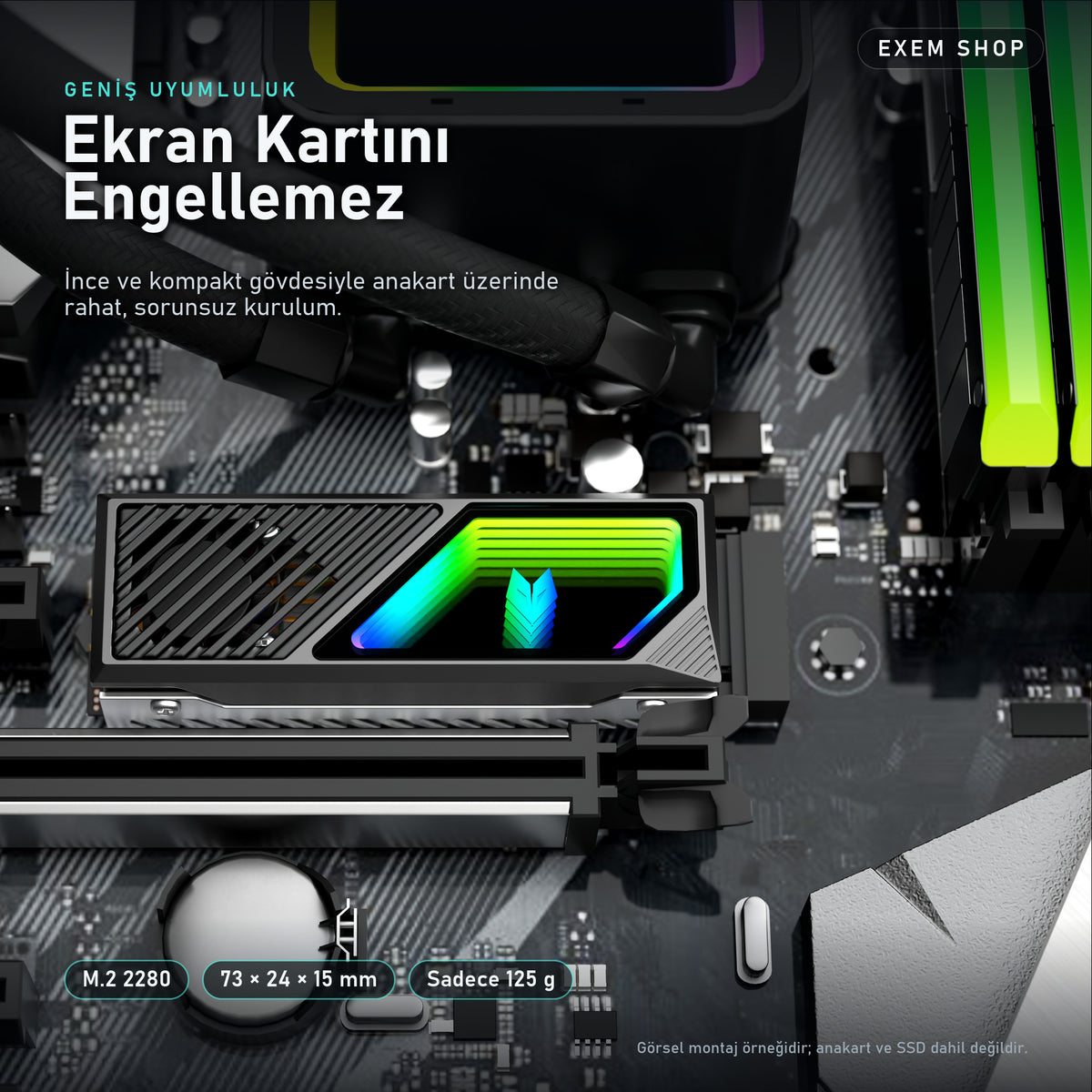 Fanlı ARGB SSD Soğutucu