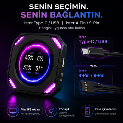 2.1 İnç Kasaiçi Ekran